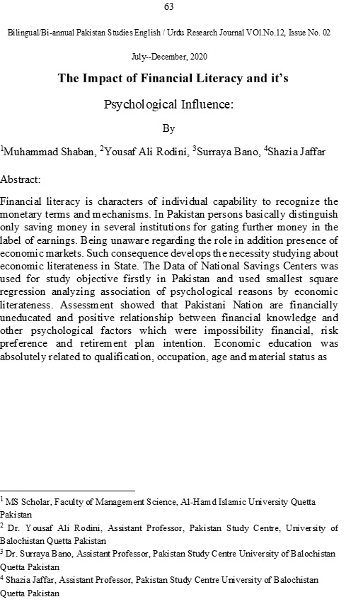 the Impact of Financial literacy